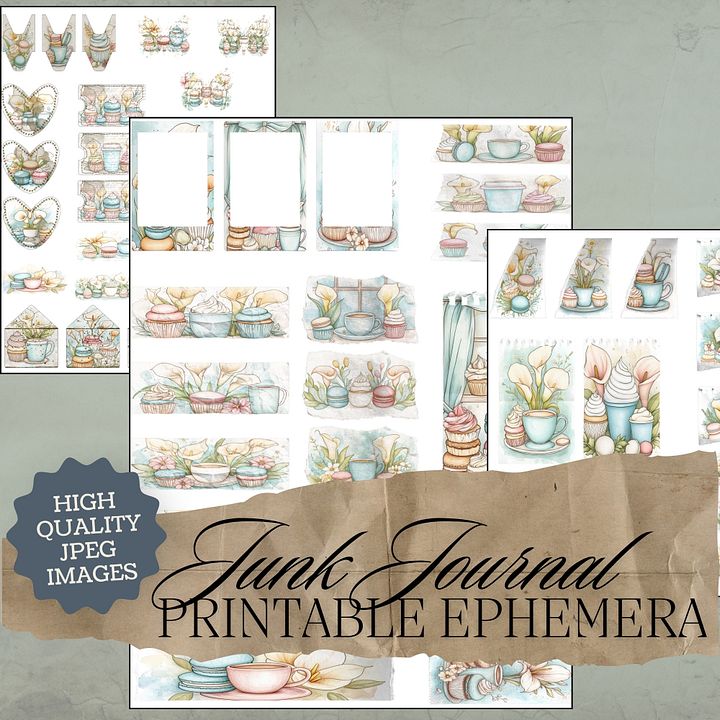 Macaron Lillies - Printable Ephemera Set 2 V6 product image (1)