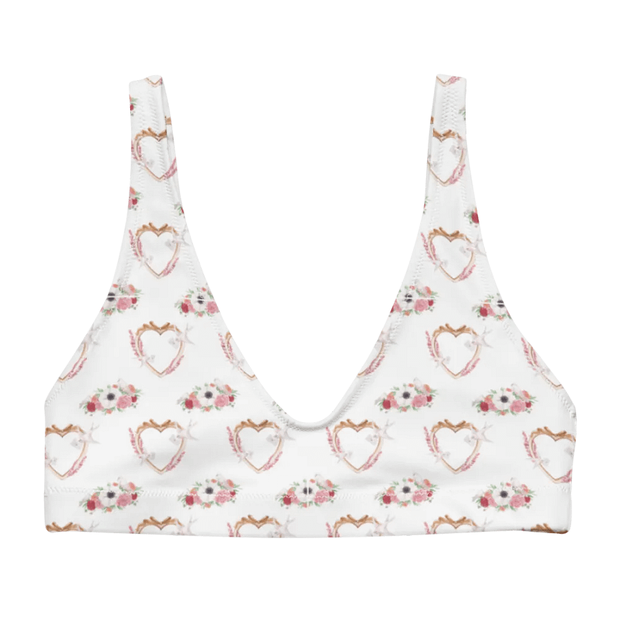 Watercolour Floral Pattern Padded Bikini Top - V4 product image (1)
