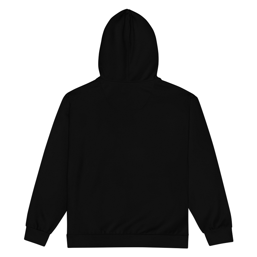 Black Solid Color Eco Friendly Unisex Zip Hoodie product image (2)