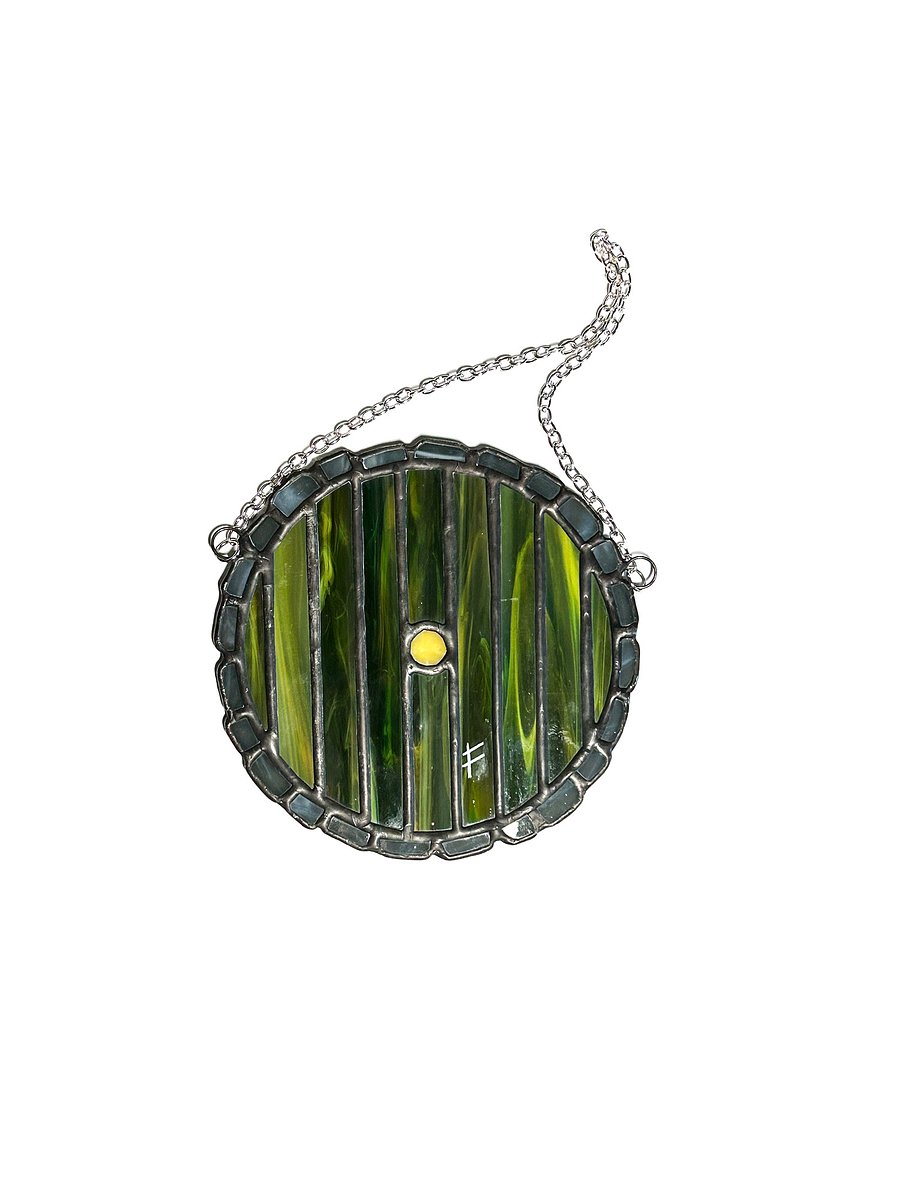 Stone Hobbit Door Stained Glass Suncatcher product image (1)