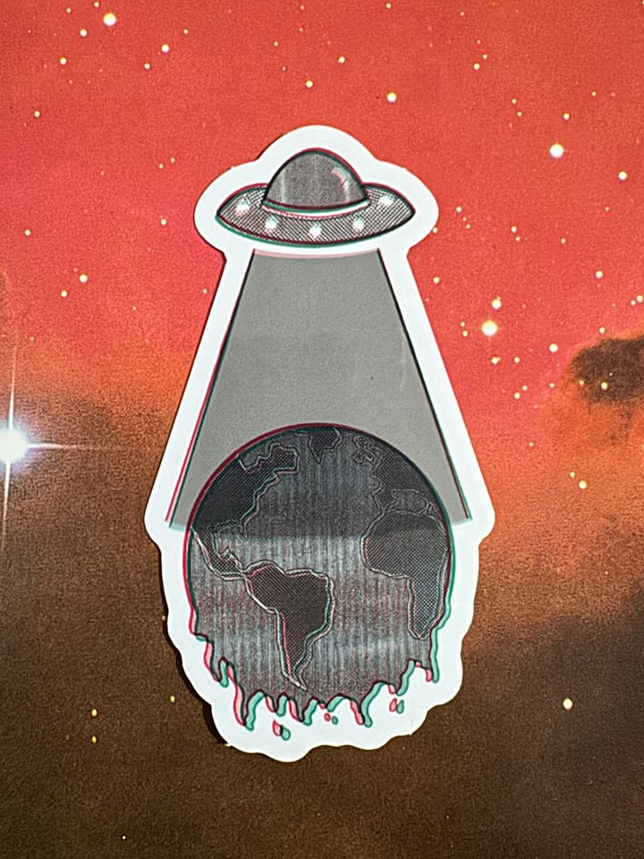 *New* Melted Earth Abduction Sticker product image (1)