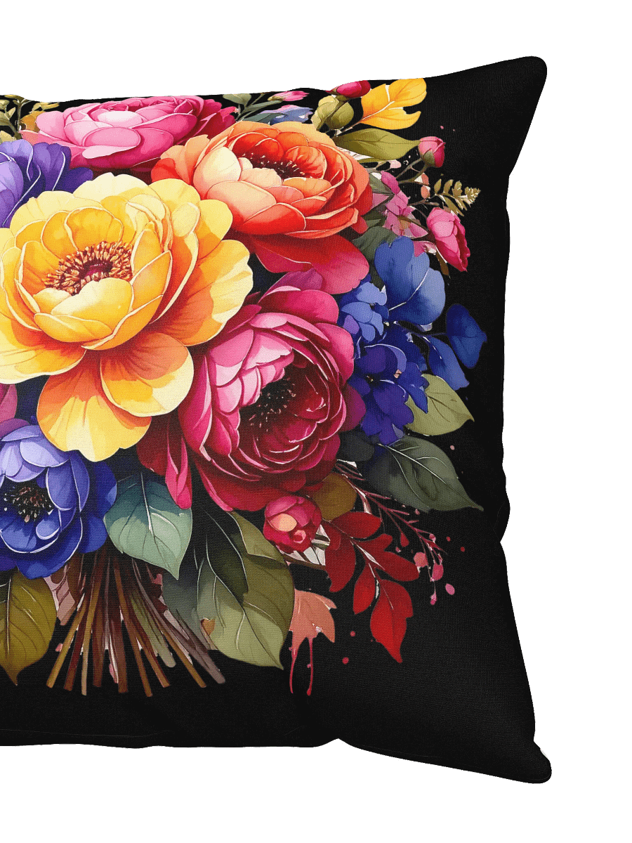 Columbia Road Market Floral All-Over Print Pillow (Black) product image (3)