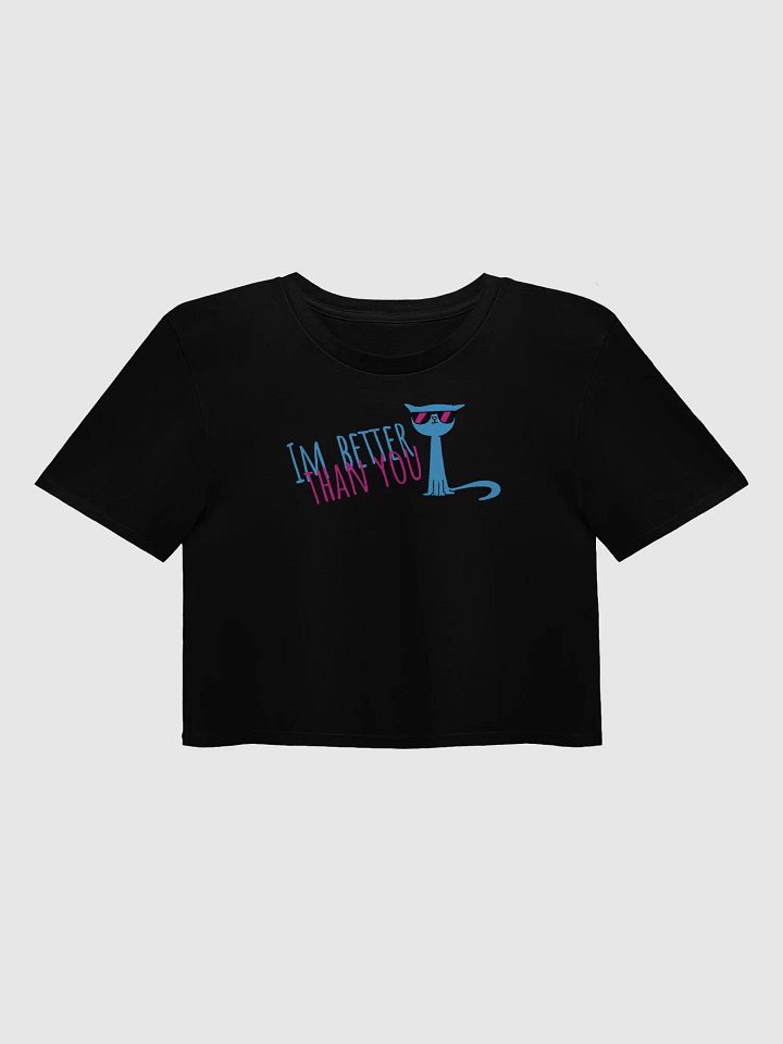 Sassy Blue Cat ' im better than you' Crop Top product image (1)