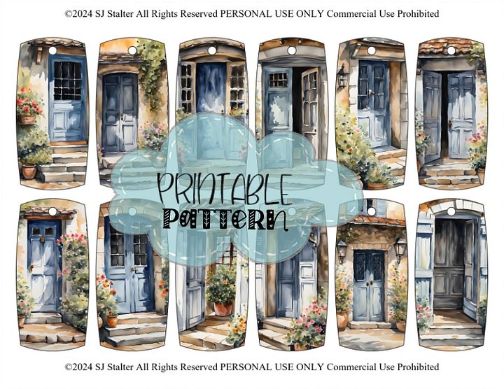 French Blue Doors Printable Gift Tags Collection product image (2)