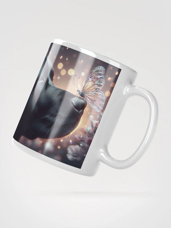 Black Labrador Butterfly #Stylish Glossy White Mug product image (2)