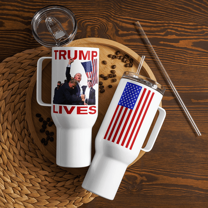 Trump Lives 40oz Travel Mug w/ Handle product image (1)