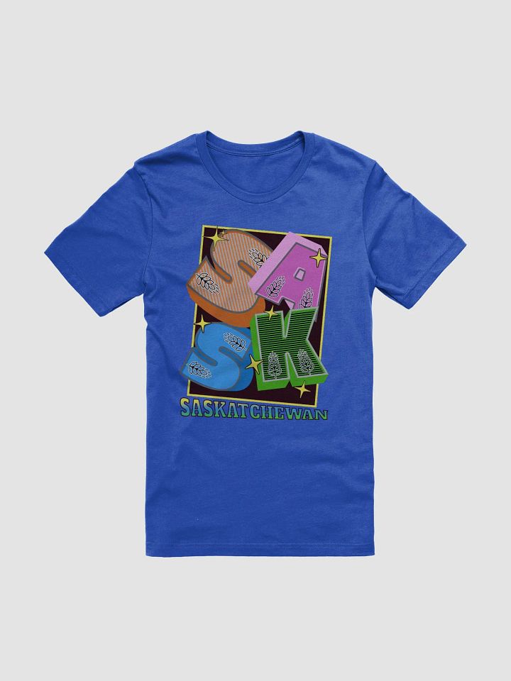 Sask Saskatchewan Block Letter Kaleidoscope T-Shirt product image (54)