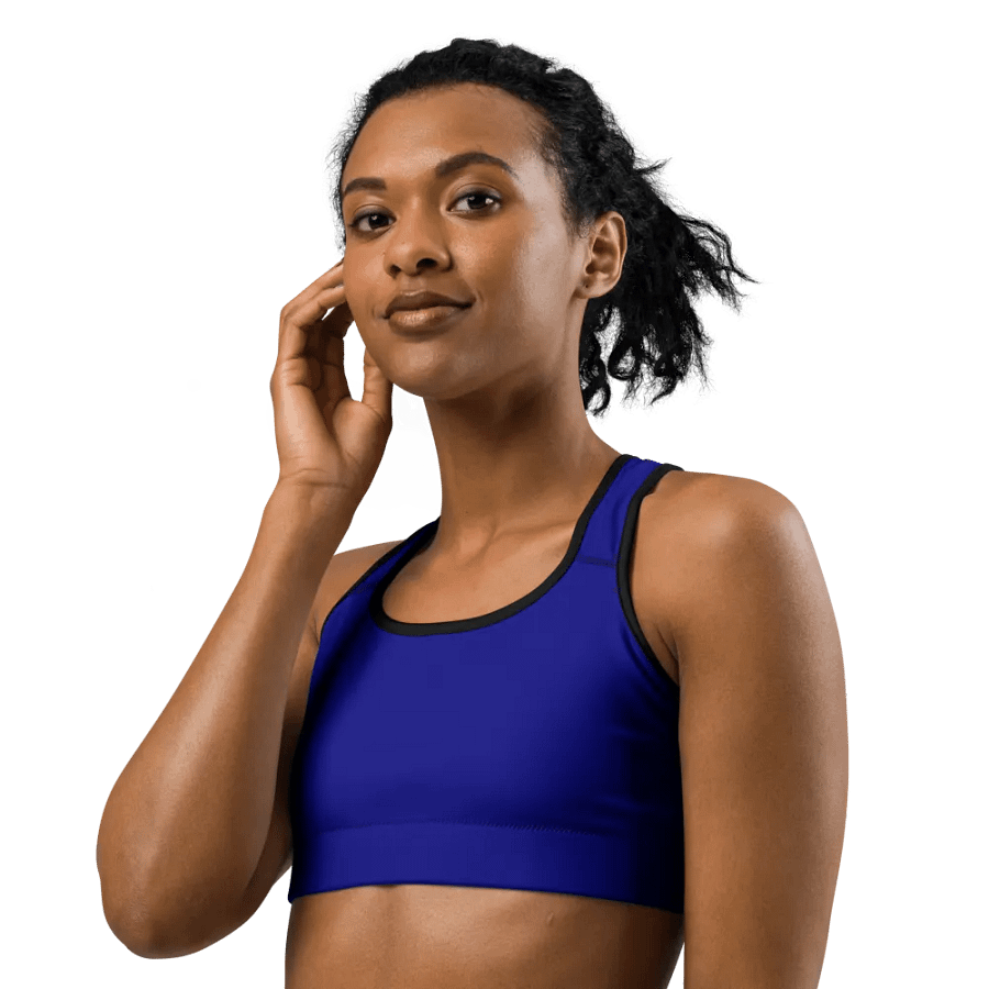 Plain Color Navy Blue Sports Bra product image (1)