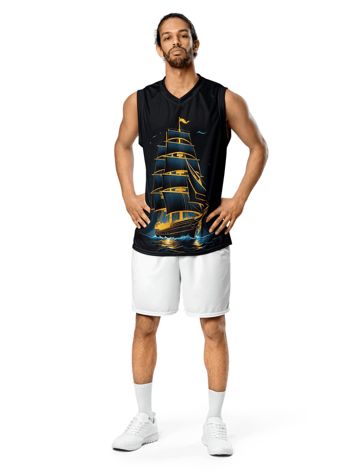 Sailing Ship Night Voyage - Unisex Print Basketball Jersey product image (1)