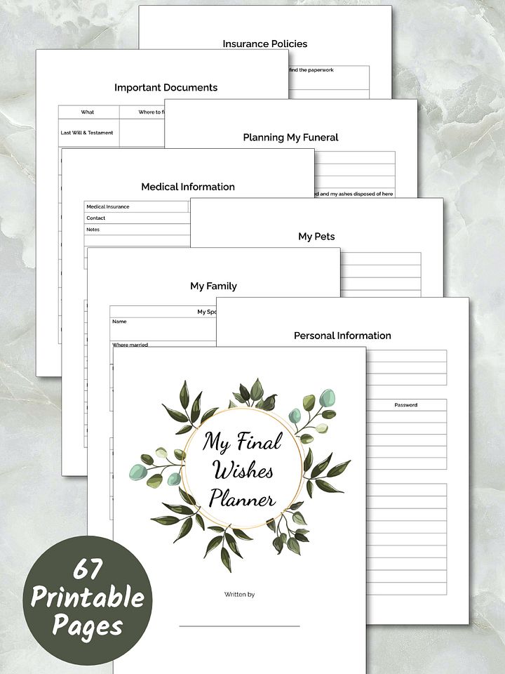 Printable Final Wishes Planner product image (2)