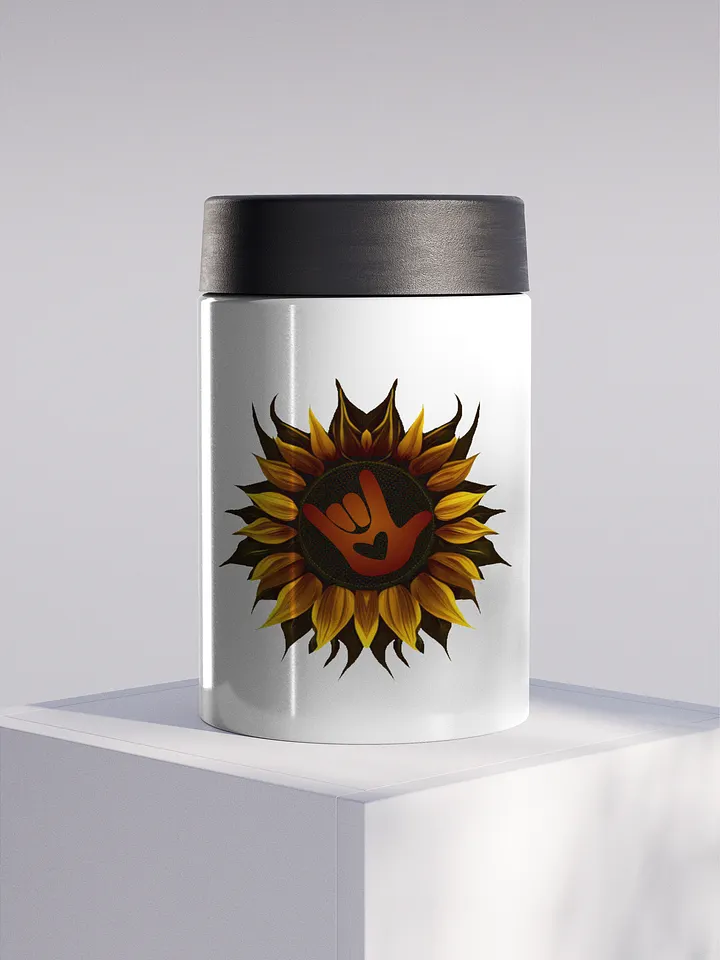 ASL Love Sunflower Stainless Steel Koozie product image (1)