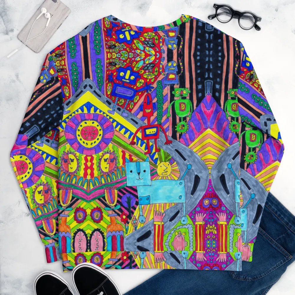 Abstract Colourful Doodle Robots Unisex Sweatshirt product image (11)
