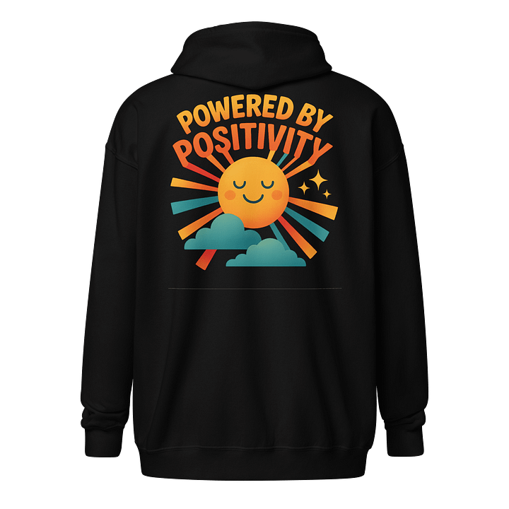 Powered by Positivity – Bold Smiling Sun Zip Hoodie product image (1)