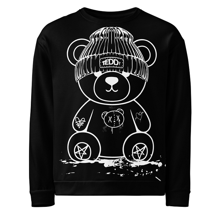 White Graffiti Teddy Unisex Sweatshirt product image (1)
