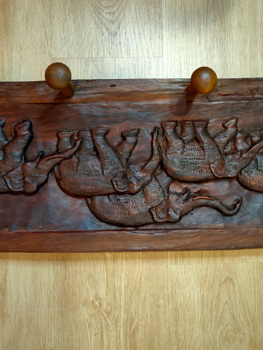 Cabide/ decoração de parede Elefante em Madeira Nobre - Símbolo de Sabedoria e Abundância product image (5)