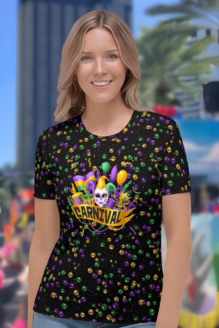 Mardi Gra All Over Print T-shirt product image (1)