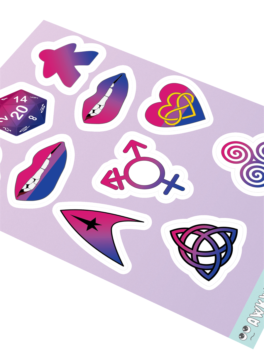 Bisexual Pride Mixed Designs Sticker Sheet product image (2)