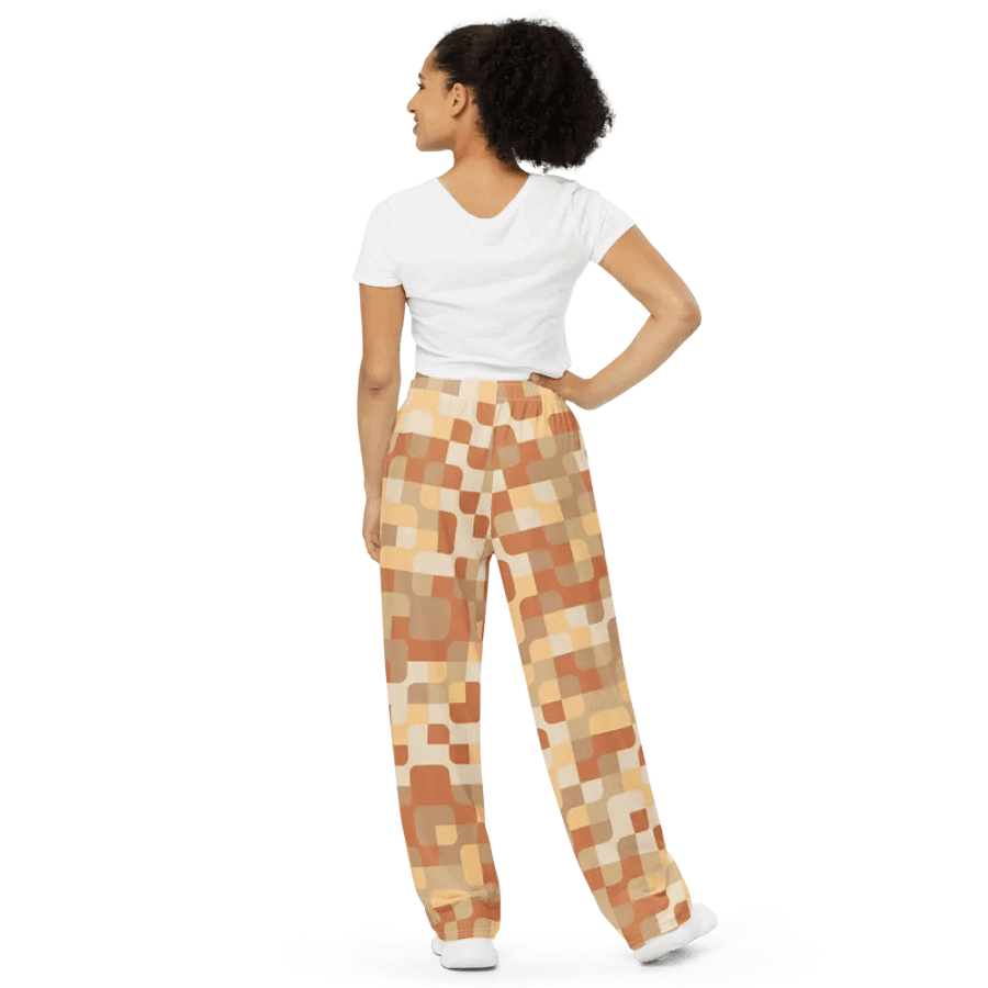 BUIII Pixelated Geometry: Warm Ember Wide-Leg Pants product image (3)