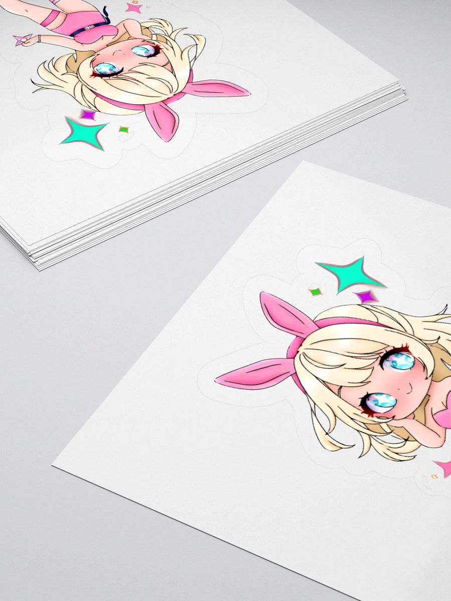 Whimsical Bunny Girl Kiss Cut Stickers product image (13)