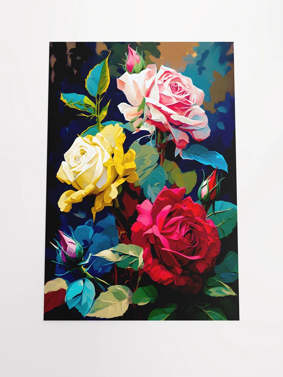 Elegant Roses in Pink Red Yellow Garden Flowers Matte Poster product image (3)