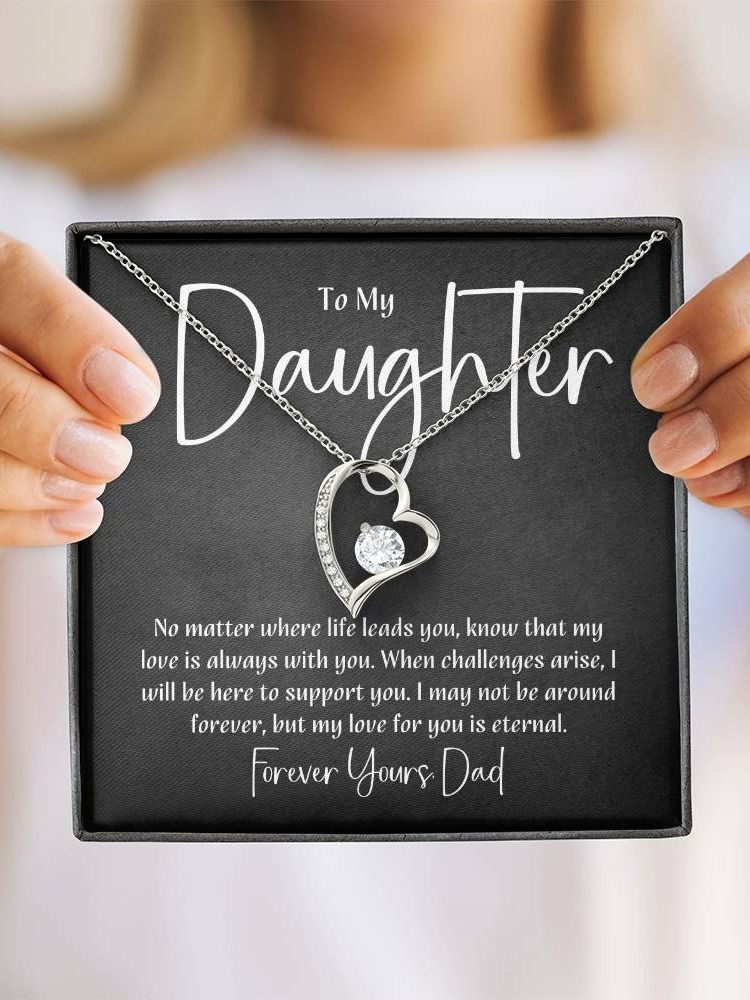 Daughter Forever Love Necklace From Dad - My Love For You Is Eternal product image (1)