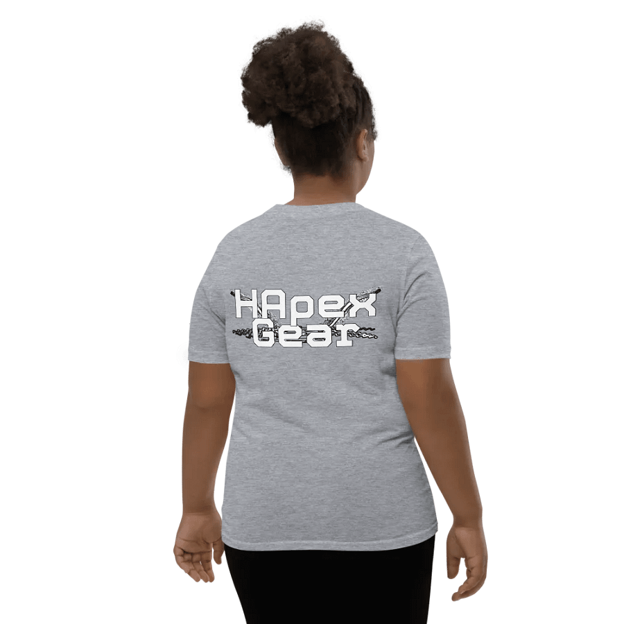 Youth Short Sleeve T-Shirt - Embroidered - White HApex Gear White Logo product image (8)