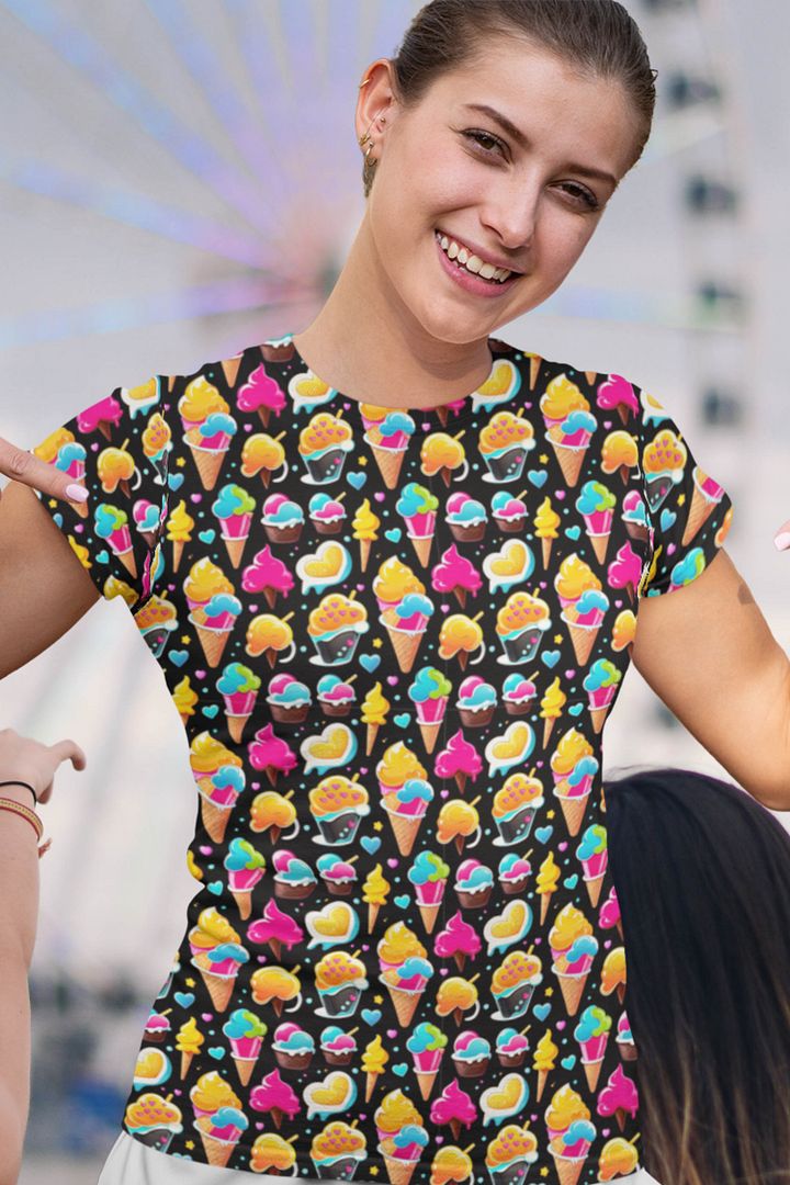 Ice Cream Pattern All Over Print T-shirt product image (1)