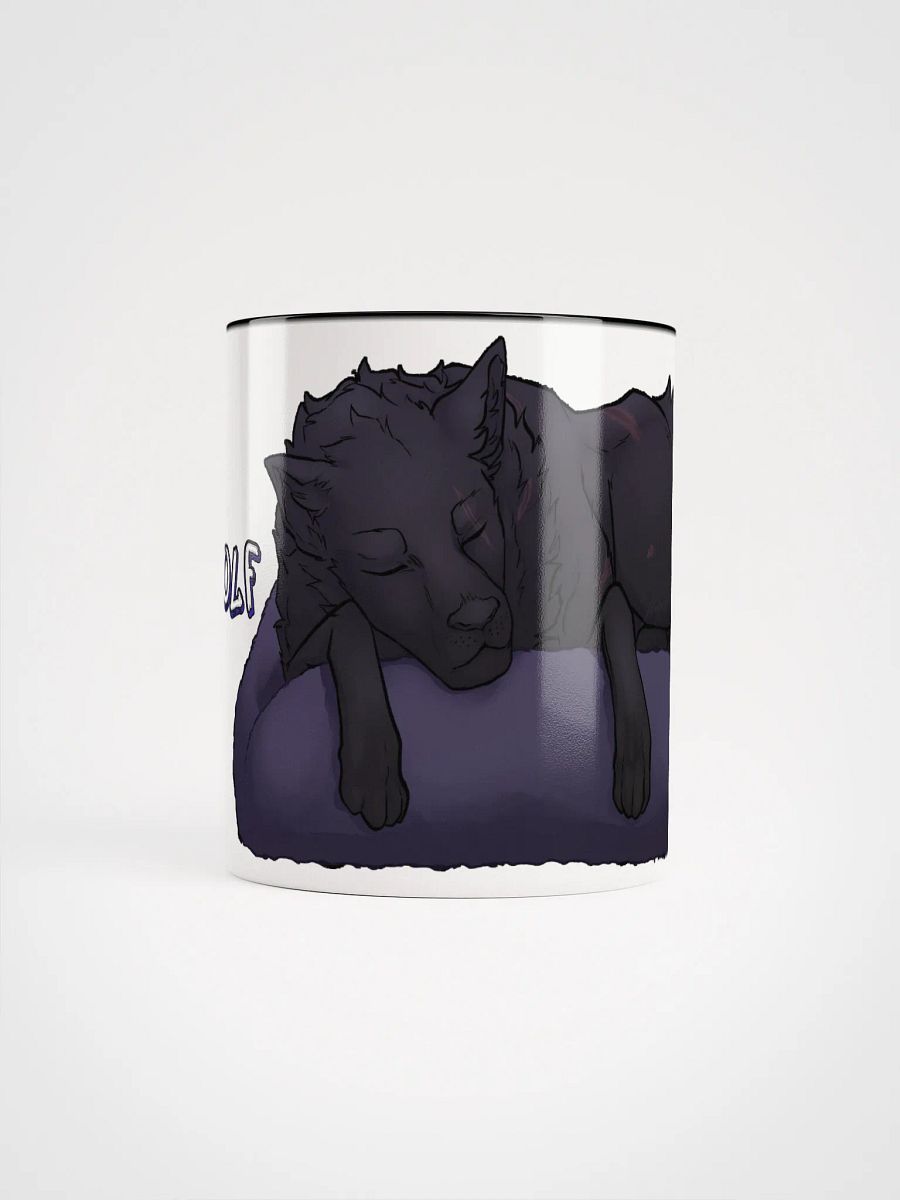 "The Slumbering Wolf" Ceramic Mug with Color Inside product image (5)