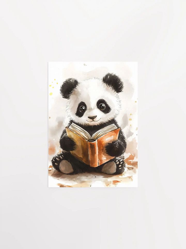Cheerful Baby Panda Reading Poster product image (5)