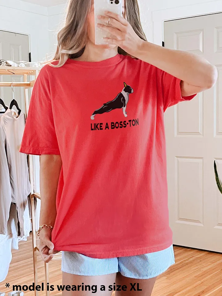 Like a Boss-ton T-Shirt(Embroidered) of a Boston Terrier product image (2)