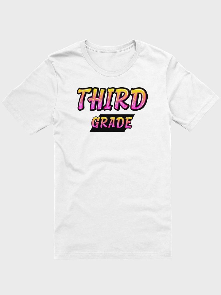 THIRD GRADE Teacher Shirt - Pink + Yellow Bold Letters product image (2)
