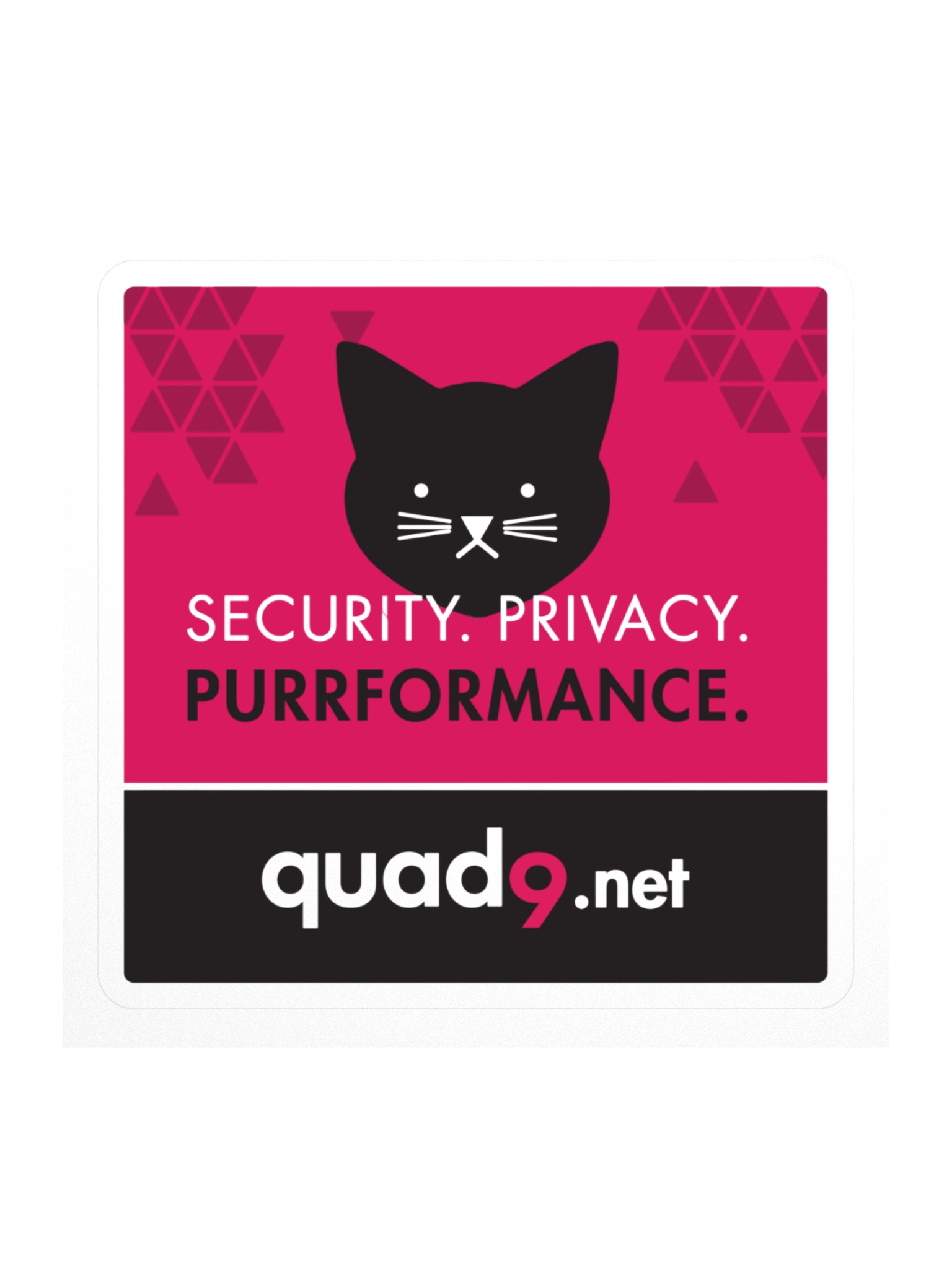 "Security. Privacy. Purrformance." Sticker product image (1)