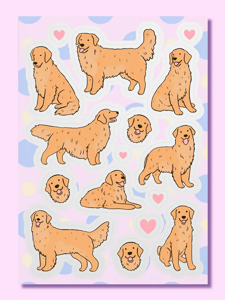 Golden Retriever Love Sticker Sheet product image (1)