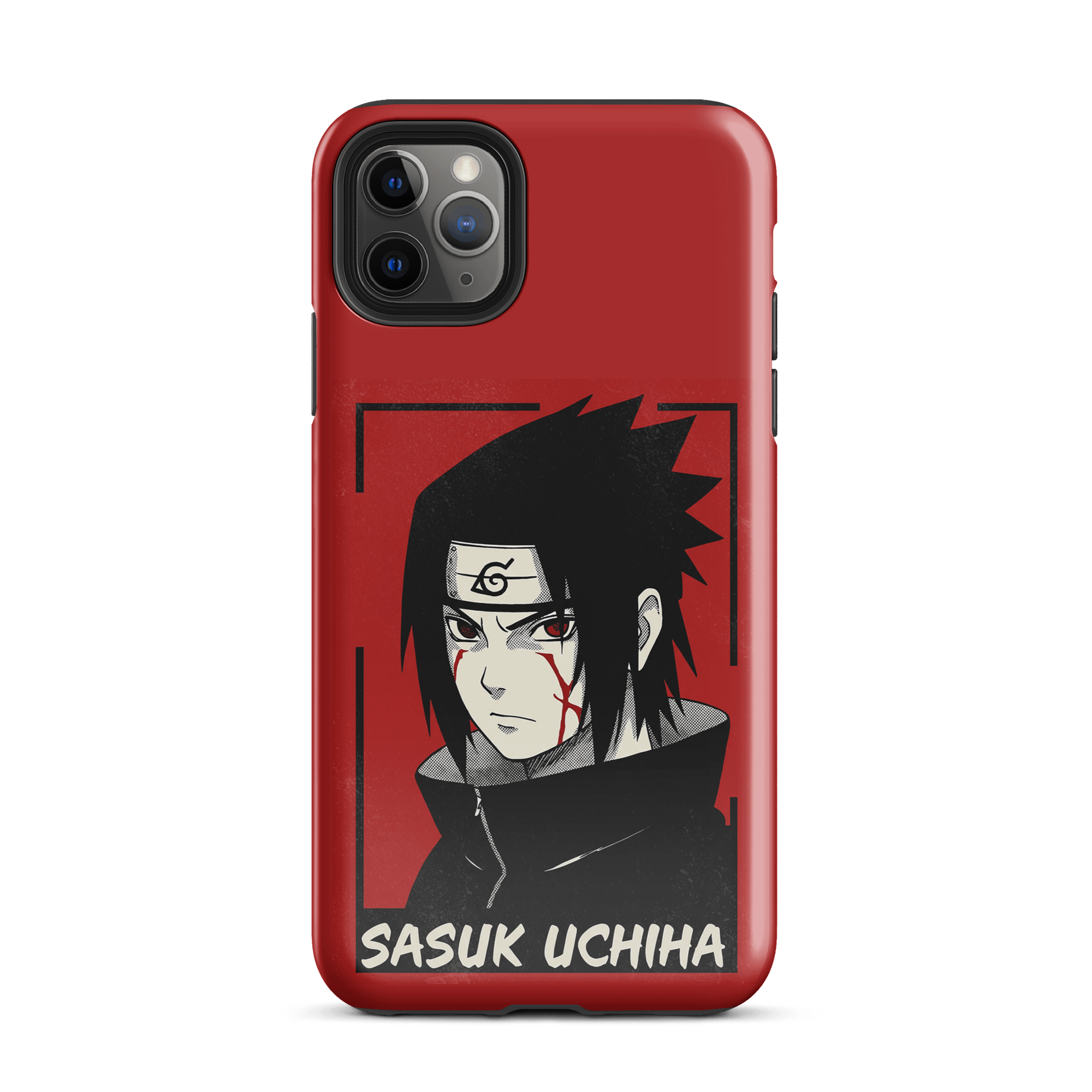 Sasuke Uchiha Red Aesthetic iPhone Case – Anime Naruto Fan Art Cover product image (1)