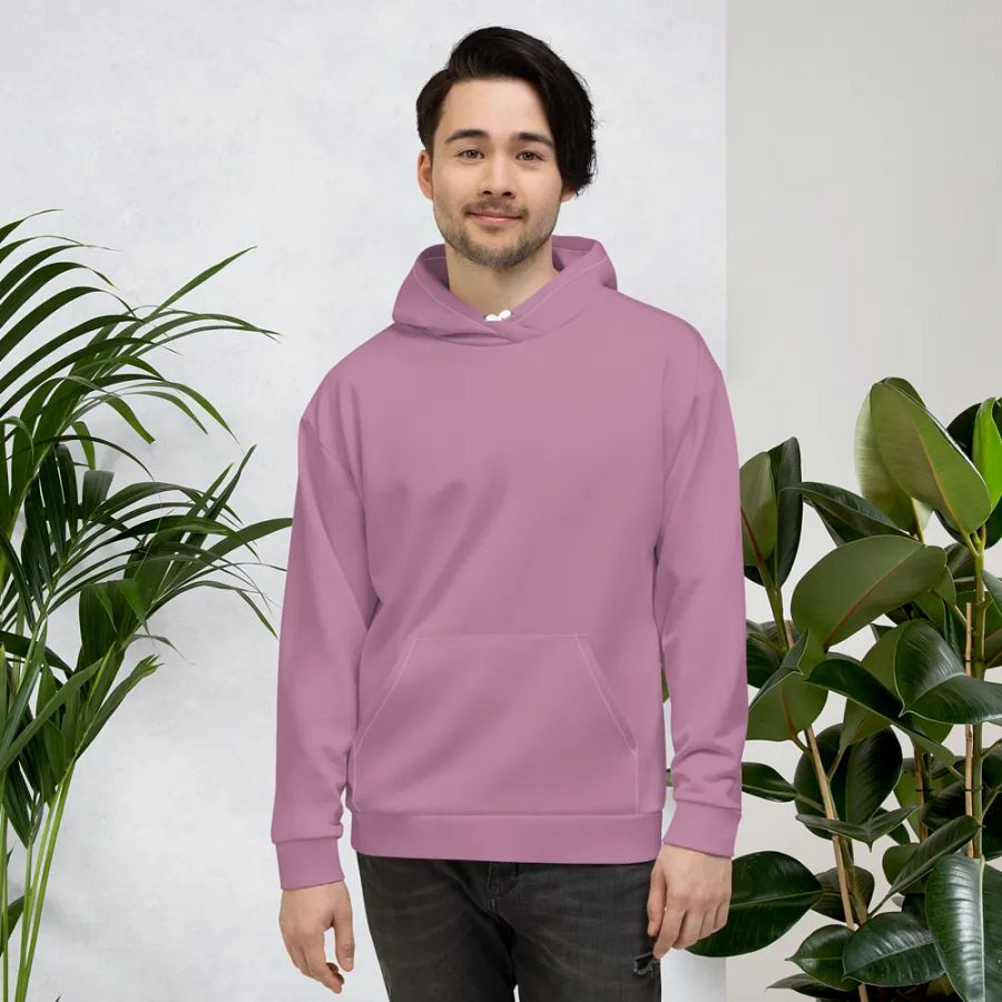 Plain Medium Dark Lilac Purple Soft Summer Unisex Recycled Polyester Heavyweight Premium Hoodie by Treasure Pie product image (5)