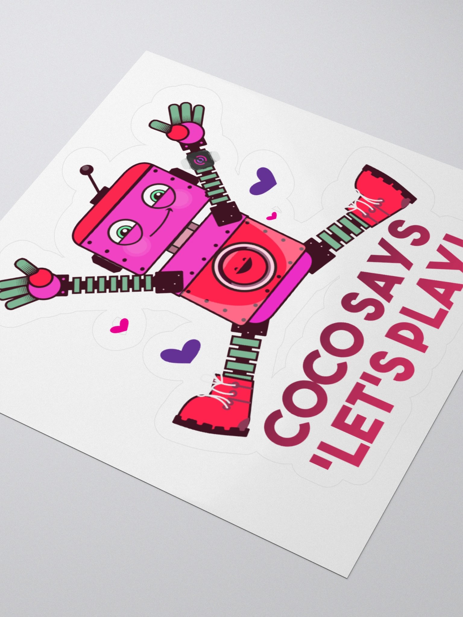 Coco Says "Let’s Play!" Sticker – Rusty’s World product image (7)