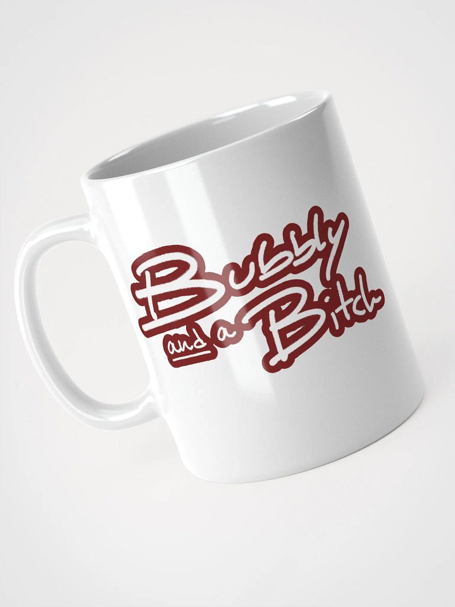 Bubbly and a B*tch (lined design, #6D1616) glossy white mug product image (5)