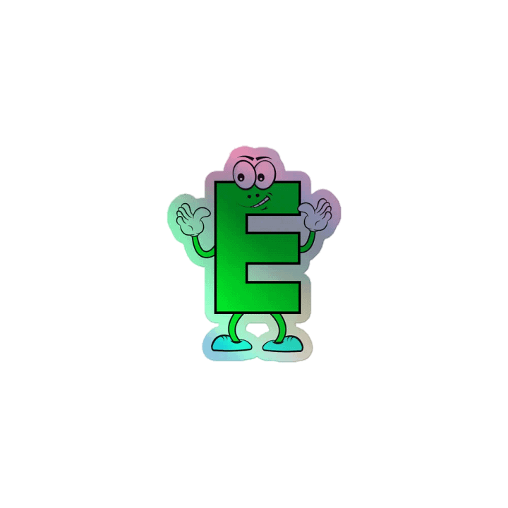 E Holographic Cartoon Character Sticker product image (1)