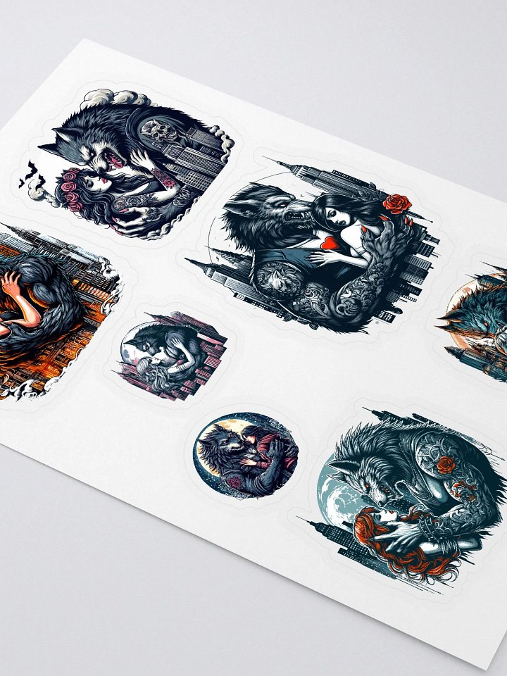 Nocturnal Embrace: Gothic City Stickers for Werewolf Romance Lovers product image (2)