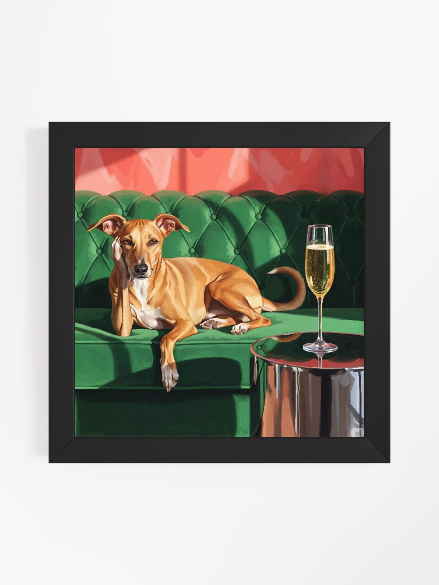 Potcake & Champagne Framed Art Print product image (4)