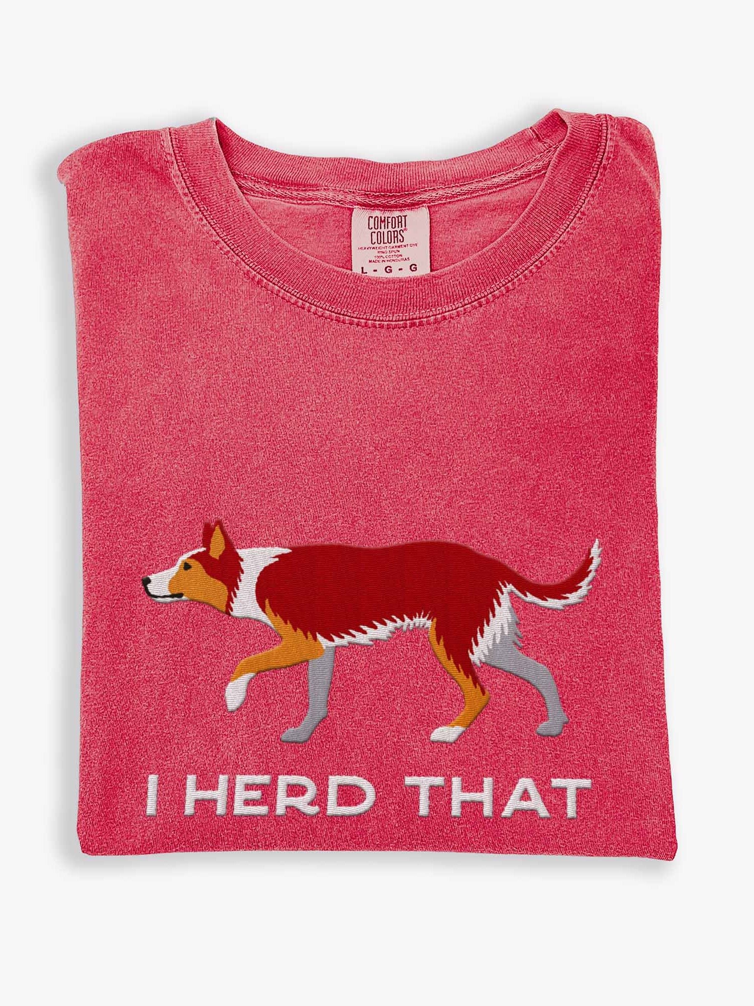 I Herd That T-Shirt(Embroidered) of an Australian Koolie(Red Tricolor) product image (1)