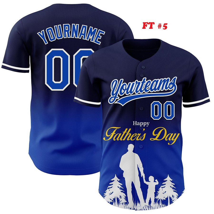Authentic Baseball Jersey, Custom Baseball Jersey, Personalized Sport Jersey, Colorful, Flowers, Number, Logo, Love, Dad, Father product image (184)