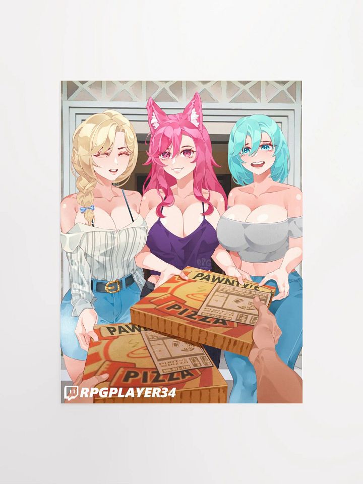 Cynthia, Akihiko, & Selphie - Ordering Pizzas for Ladies Night - SFW - Print product image (1)