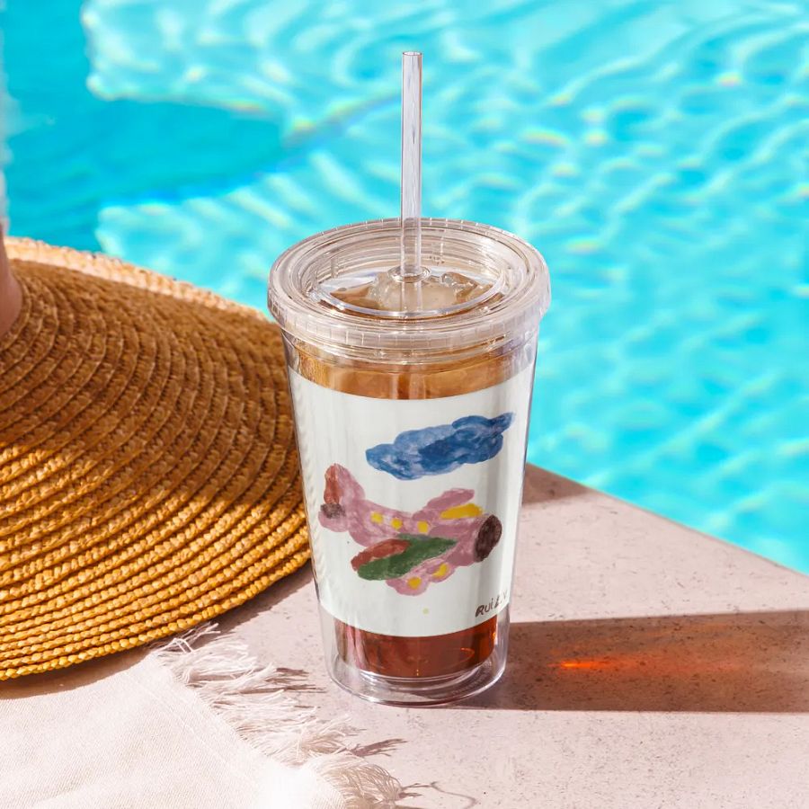 Kid Airplane (Double Wall Clear Plastic Tumbler 16 oz) product image (10)