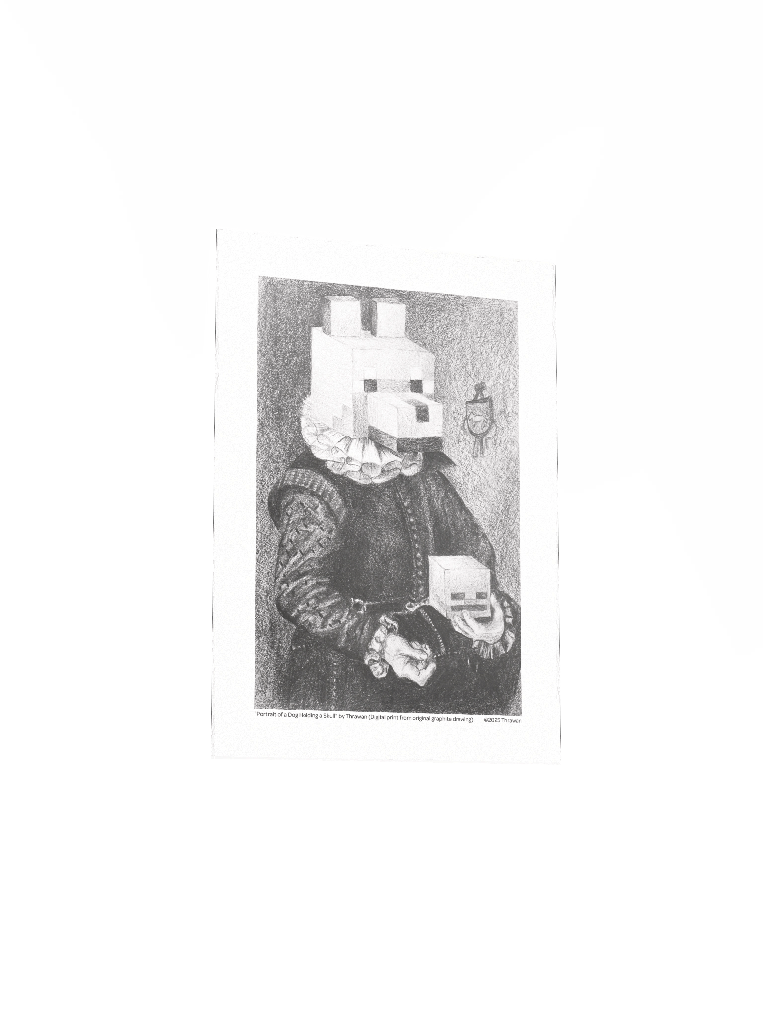 "Portrait of a Dog Holding a Skull" Digital Print product image (3)