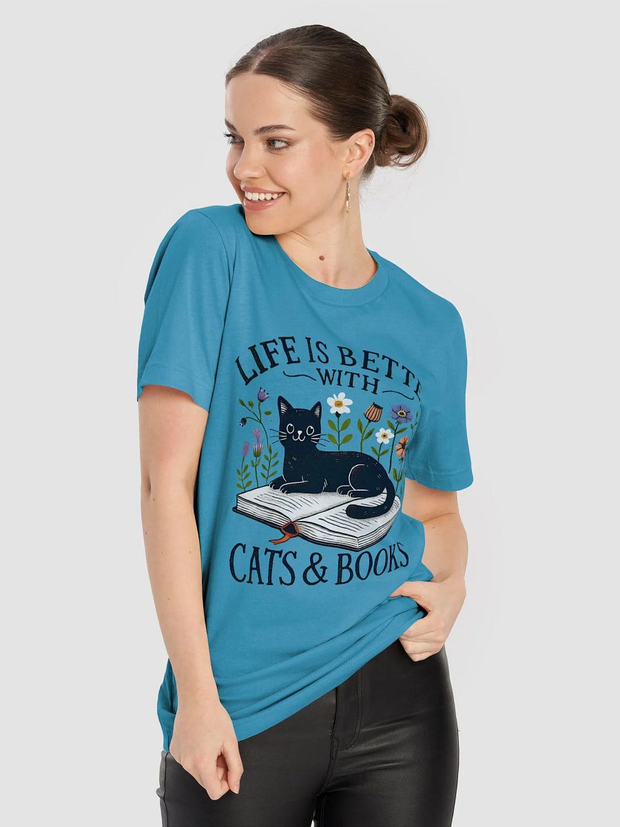 Life is Better with Cats and Books - Cozy Cat Lover T-Shirt product image (16)