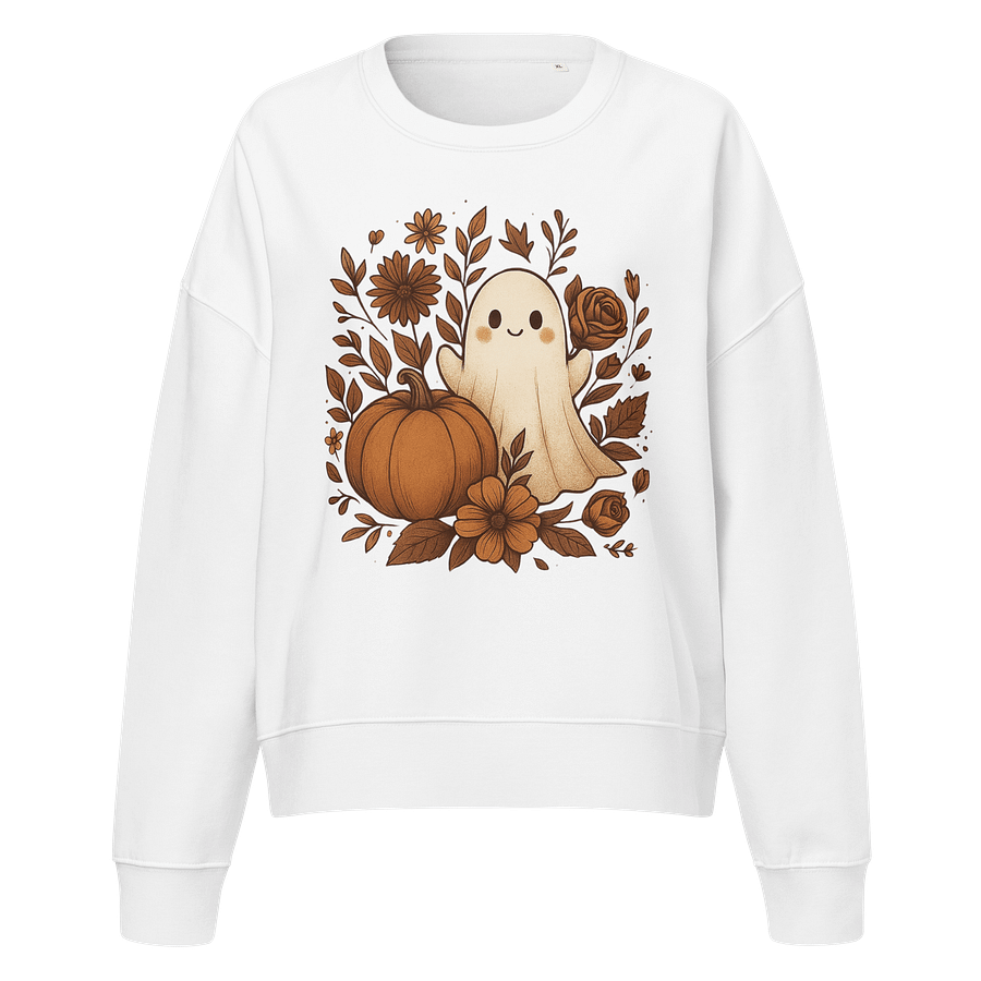 Cozy Autumn Ghost Organic Sweatshirt product image (1)