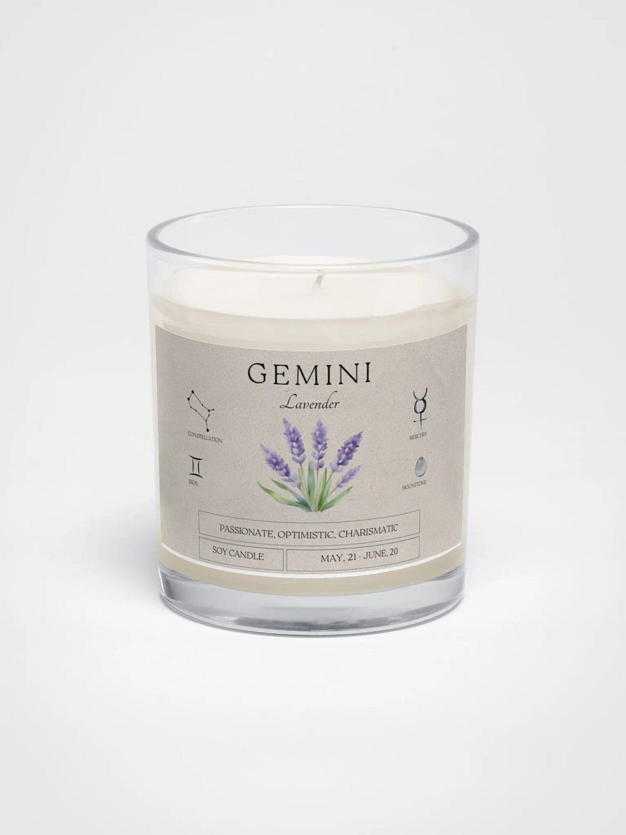 Gemini Birth Month Flower Birthstone Vegan Soy Wax Candle product image (2)
