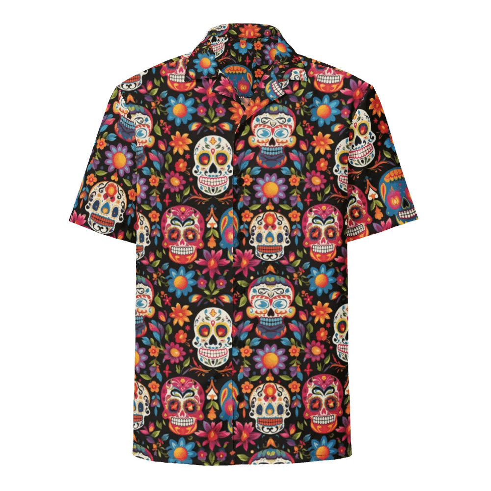 Sugar Skull Pattern-Seamless Day of the Dead Hawaiian Shirt product image (1)