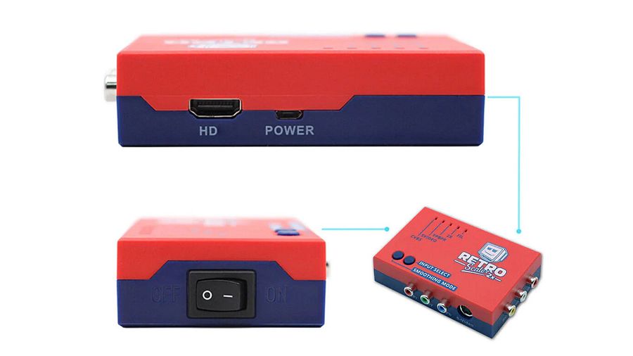 RetroScaler2x AV to HDMI Up-Scaler Retro Converter Game Console Retro Gaming NES Snes N64 Dreamcast Gamecube C64 PS1 PS2 Sega Megadrive product image (3)